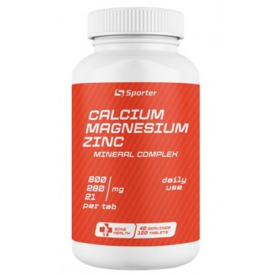 Кальций Магний Цинк, Sporter, Calcium Magnesium Zinc - 120 таб