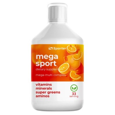 Витамино-минеральный комплекс, Sporter, Liquid Vitamins Mega Sport - 500 мл - orange