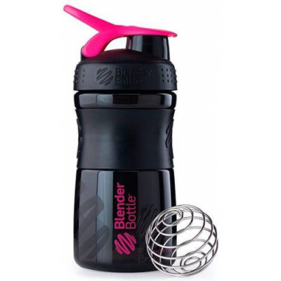 Шейкер SportMixer с шариком 590 мл Black/Pink