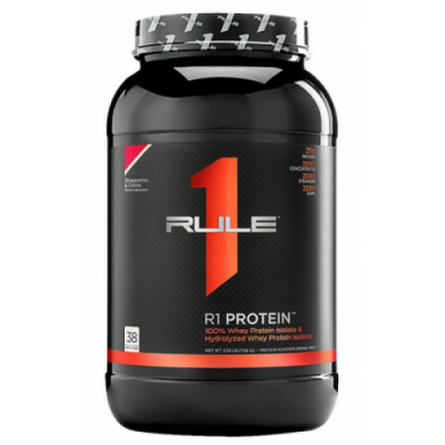 Сироватковий протеїн (ізолят+гідролізат), RULE 1, R1 Protein - 899 г - Клубника-банан