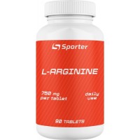 Аргинин 750 мг, аминокислота, Sporter, L-Arginine 750 мг - 90 таб