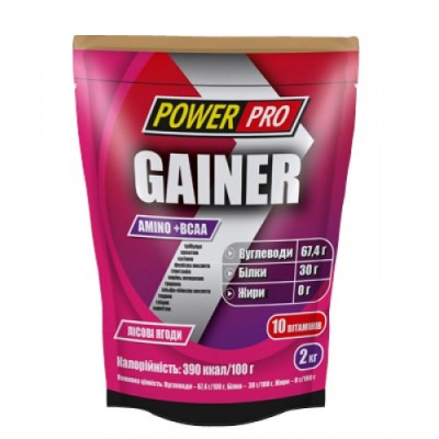Гейнер для набору ваги, Power Pro, Gainer - 2 кг - лісова ягода