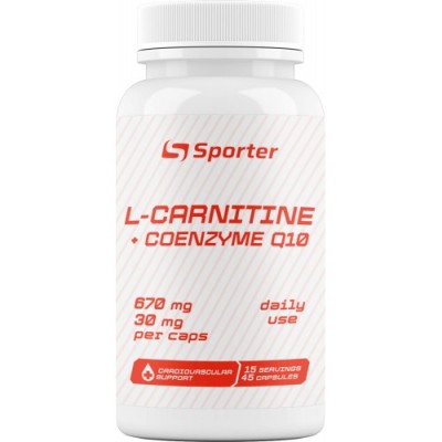 Л-карнитин + коэнзим Q10, Sporter, L-Carnitine 670 мг + CoQ10 30 мг - 45 капс