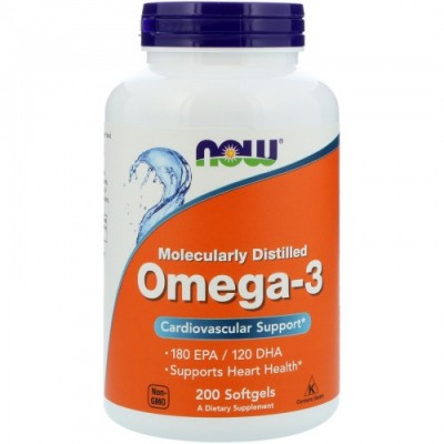 Омега-3 Риб'ячий жир, NOW, Omega-3 1000 мг - 200 гель капс