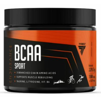 Аминокислоты ВСАА+Таурин+Тирозин, Trec Nutrition, BCAA Sport – 180 капс