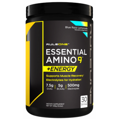 Незаменимые аминокислоты ЕАА с кофеином, RULE 1, Essential Amino 9+ Energy - 345 г - Малиновый лимонад