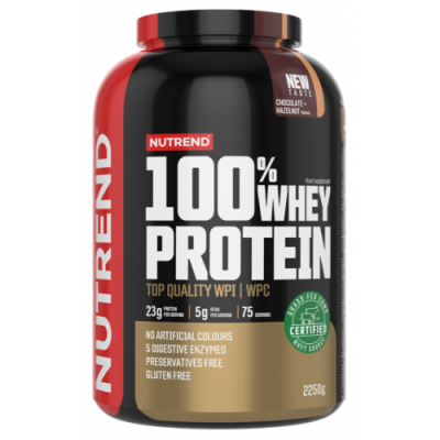 Протеїн з молочної сироватки, Nutrend, 100% Whey Protein - 2,2 кг - шоколад+лісовий горіх