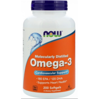 Омега-3 Рыбий жир, NOW, Omega-3 1000 мг – 500 гель капс