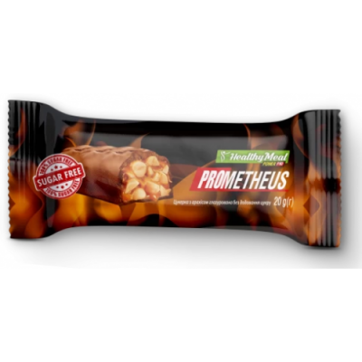 Протеиновый батончик без сахара, Power Pro, "PROMETHEUS" - 20 г - с глазурованным арахисом без добавления сахара