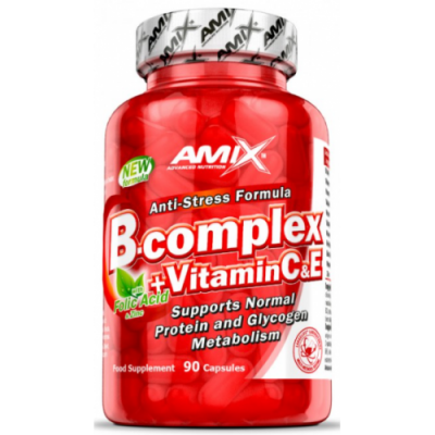 Комплекс витаминов группы В+ Цинк, витамины С,Е, Amix, B-Complex+vit.C&vit.E - 90 капс