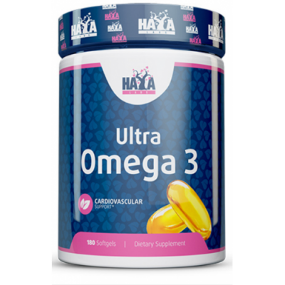 Висококонцентрована Омега-3 (75%) із риб'ячого жиру, HAYA LABS, Ultra Omega 3 - 180 гель капс