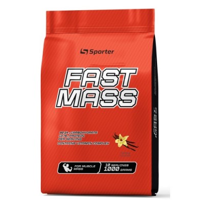 Гейнер з високим вмістом вуглеводів, Sporter, Fast Mass - 1 кг - ваніль