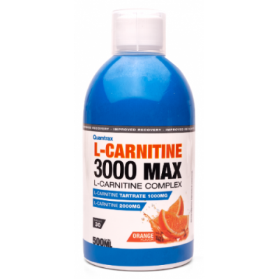 Л-карнитин + Аланин, Таурин (жидкая форма), Quamtrax, L-Carnitine 3000 – 500 мл – апельсин