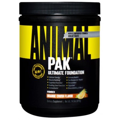 Витамины и минералы в порошке, Universal Nutrition, Animal Pak powder - 411 г - апельсин