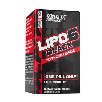 Жироспалювач з кофеїном і йохімбіном, Nutrex Research, Lipo-6 Black Ultra Concentrate - 30 жидк.капс