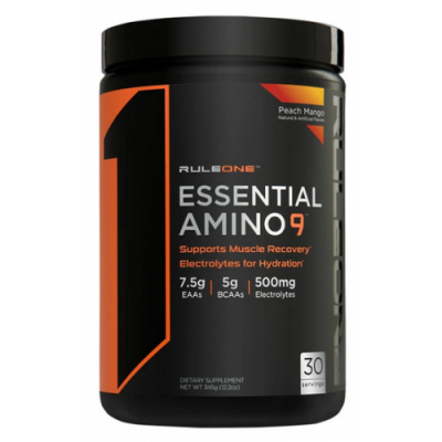 Незаменимые аминокислоты ЭАА с электролитами, RULE 1, Essential Amino 9 - 345 г - Персик - манго