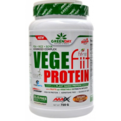 Рослинний протеїн, Amix, GreenDay Vege Fiit Protein - 720 г- арахісова шоколадна карамель