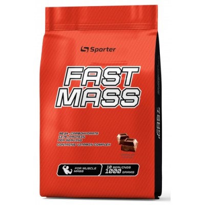 Гейнер з високим вмістом вуглеводів, Sporter, Fast Mass - 1 кг - шоколад