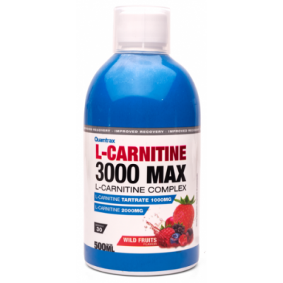 Л-карнитин + Аланин, Таурин (жидкая форма), Quamtrax, L-Carnitine 3000 – 500 мл – фруктовый