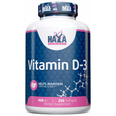 Вітамін Д3 400 МО, HAYA LABS, Vitamin D-3 / 400 МО - 250 гель капс