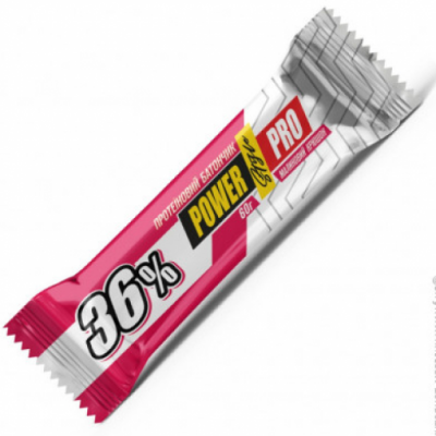 Протеиновый батончик 36% Power Pro - 60 г - малиновый крюшон
