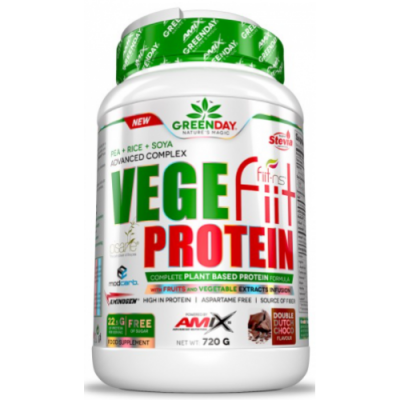 Рослинний протеїн, Amix, GreenDay Vege Fiit Protein - 720 г - подвійний шоколад