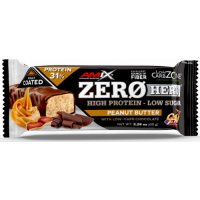 Протеїновий батончик без цукру, Amix, Low-Carb ZeroHero Protein Bar - 65 г - арахісове масло