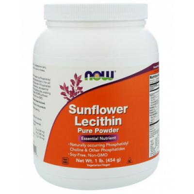 Соняшниковий Лецитин в порошковій формі, NOW, Sunflower Lecithin - 454 г