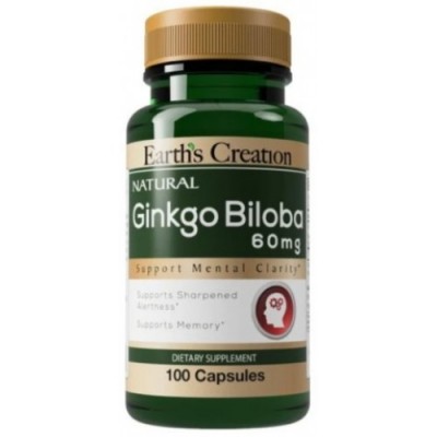 Гінкго Білоба екстракт, Earths Creation, Ginkgo Biloba 120 мг - 60 капс