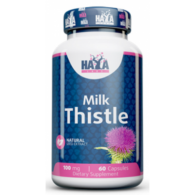 Расторопши экстракт 100 мг (Силимирин), HAYA LABS, Milk Thistle 100 мг – 60 веган капс.