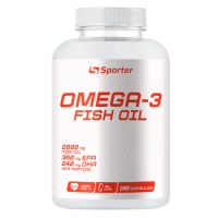 Рыбий жир Омега 3 с витамином Е (180 ДГК/120 ЭПК), Sporter, Omega - 180 гель капс