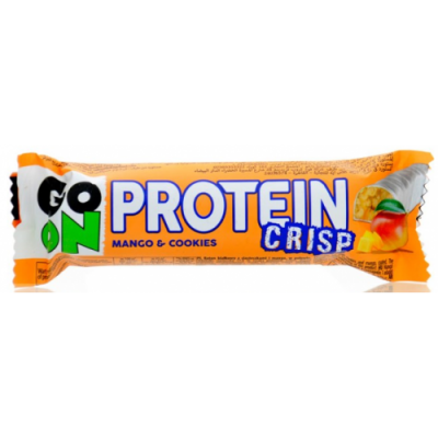 Високовуглеводний протеїновий батончик, GoOn Nutrition, Crisp Bar - 45 г Mango&Cookie