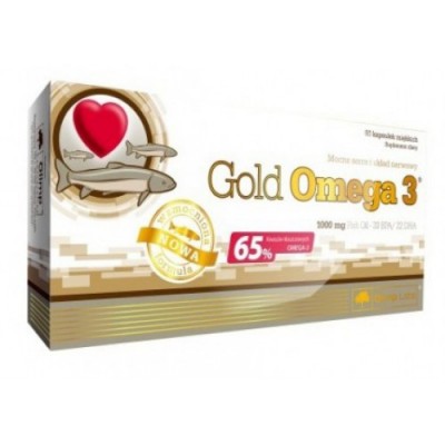 Незамінні жирні кислоти Омега-3 (650 мг ЕПК+ДГК), Olimp Labs, Gold Omega 3 (65%) - 60 гель капс