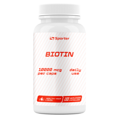 Біотин, Sporter, Biotin 10000 мкг - 100 капс