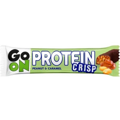 Високовуглеводний протеїновий батончик, GoOn Nutrition, Crisp Bar - 50 г Peanut&Caramel