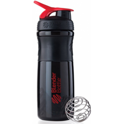 Шейкер SportMixer с шариком 820 мл Black/Red