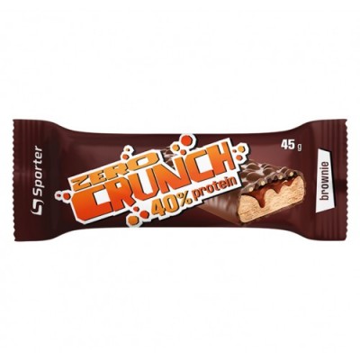 Высокобелковый протеиновый батончик без сахара, Sporter, Zero Crunch 40% Protein - 45 г - брауни