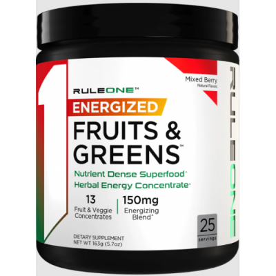 Детокс комплекс з кофеїном, RULE 1, Energized Fruits & Greens - 163 г - Ягоди