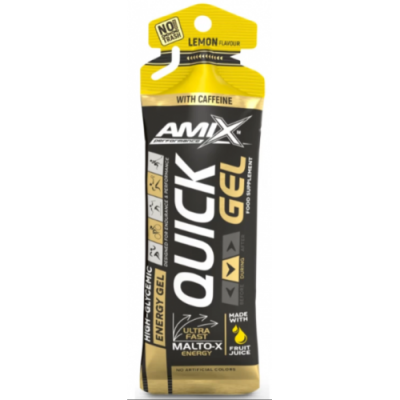 Изотонический гель+кофеин, Amix, Performance QUICK Gel with caffeine - 45 г - лимон