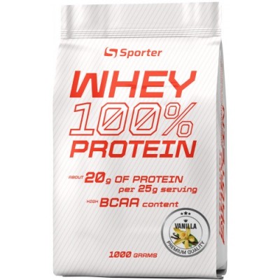 100% Сироватковий протеїн, Sporter, Whey 100% Protein - 1 кг - ваніль