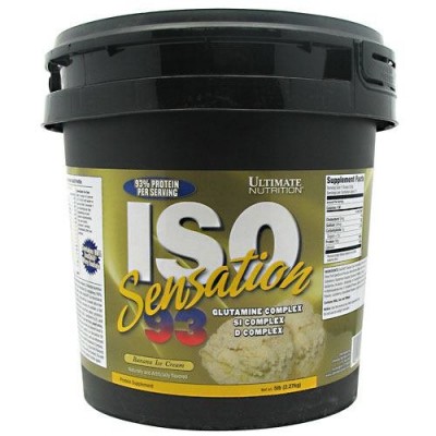 Протеїн ізолят сироватковий (93% білку), Ultimate Nutrition, ISO Sensation - 2,27 кг - бананове морозиво