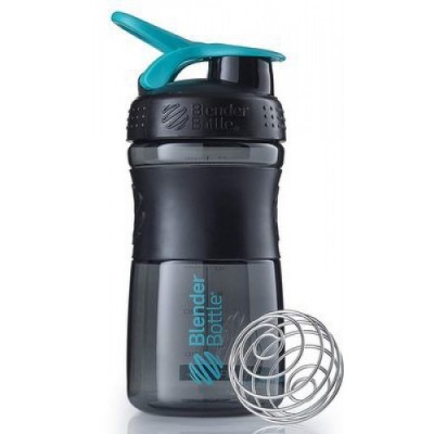 Шейкер SportMixer с шариком 590 мл Black/Cyan