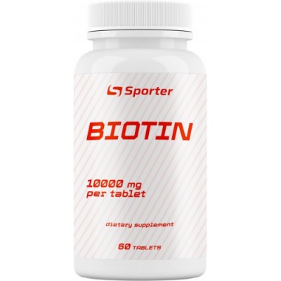 Биотин, Sporter, Biotin 10000 мкг – 60 таб