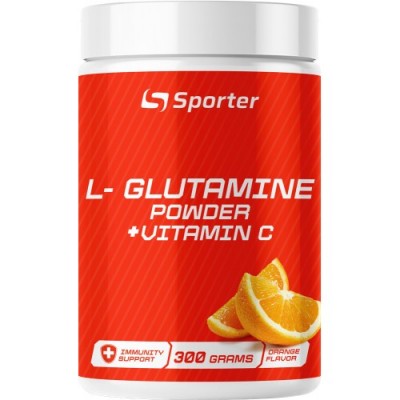 L - Glutamine + Vitamin C - 300 г - апельсин