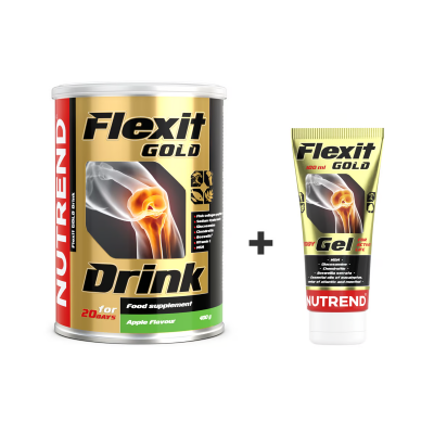 Набір Nutrend Flexit Gold Drink (зелене яблуко) 400 г + Flexit 1000 Gold Gel 100 мл