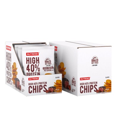 Чіпси з високим вмістом білка Nutrend HIGH PROTEIN CHIPS (соковитий стейк) 6 x 40 г