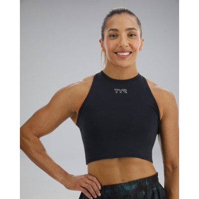 Спортивний жіночій топ TYR Women's Base Kinetic Cropped High Neck Tank - Solid (FGCHTS3A-001)