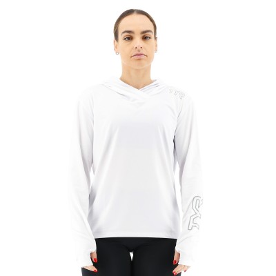 Женская футболка с рукавом и капюшоном TYR Women’s SunDefense Hooded Shirt (TSFLH7A-100)