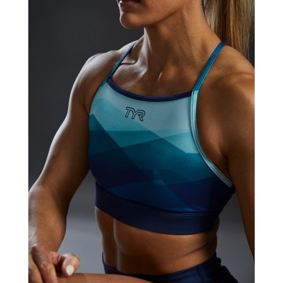 Спортивний жіночій топ TYR Women's Base Kinetic High Neck Sports Bra – Forge (FGHFO3A-461)