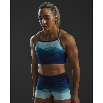 Спортивний жіночій топ TYR Women's Base Kinetic High Neck Sports Bra – Forge (FGHFO3A-461)